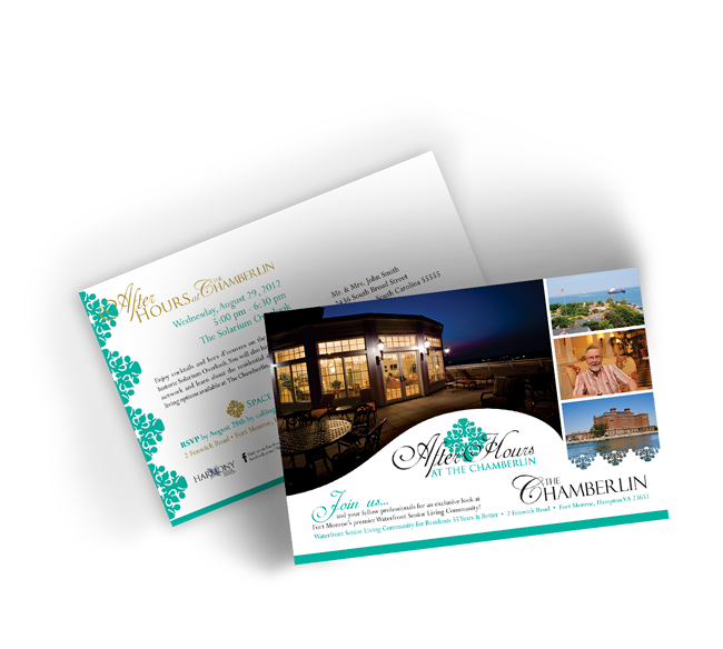 Graphic Design of Direct Mail for The Chamberlin
