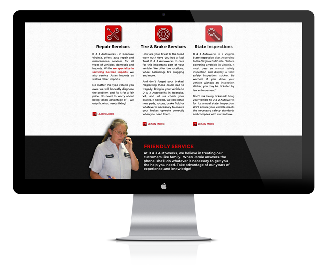 Website Design for D&J Autowerks