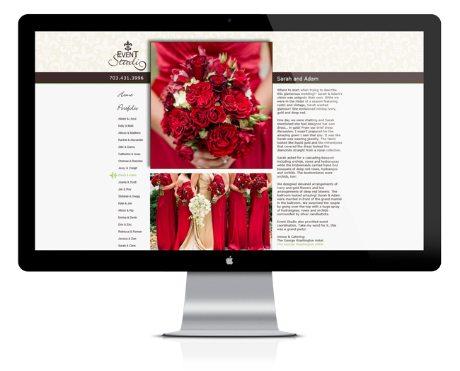 Web Design for Event Studio
