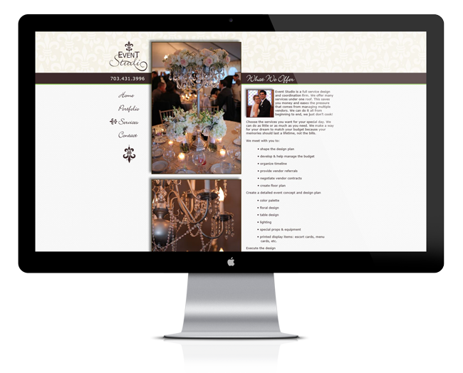 Web Design for Event Studio