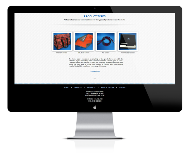 Website Design for Fabric Fabricators