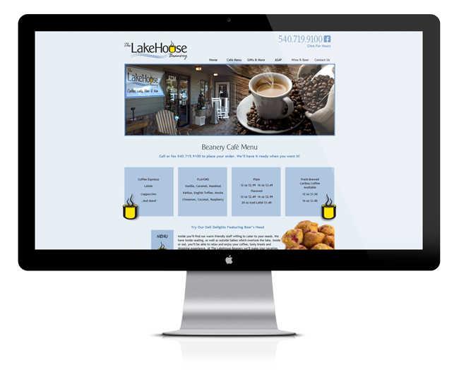 Website Design for The Lakehouse Beanery