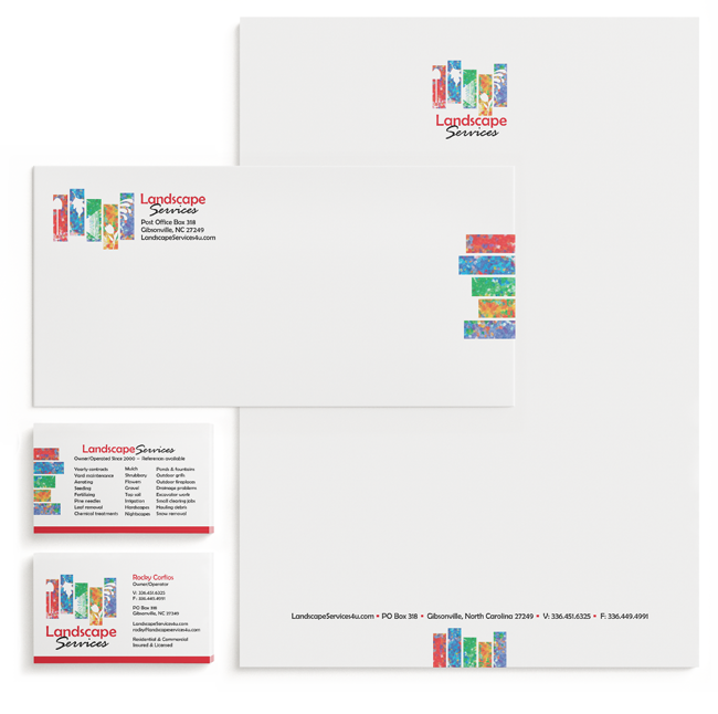 Graphic Design for Letterhead, Envelope and Business Cards for Landscape Services