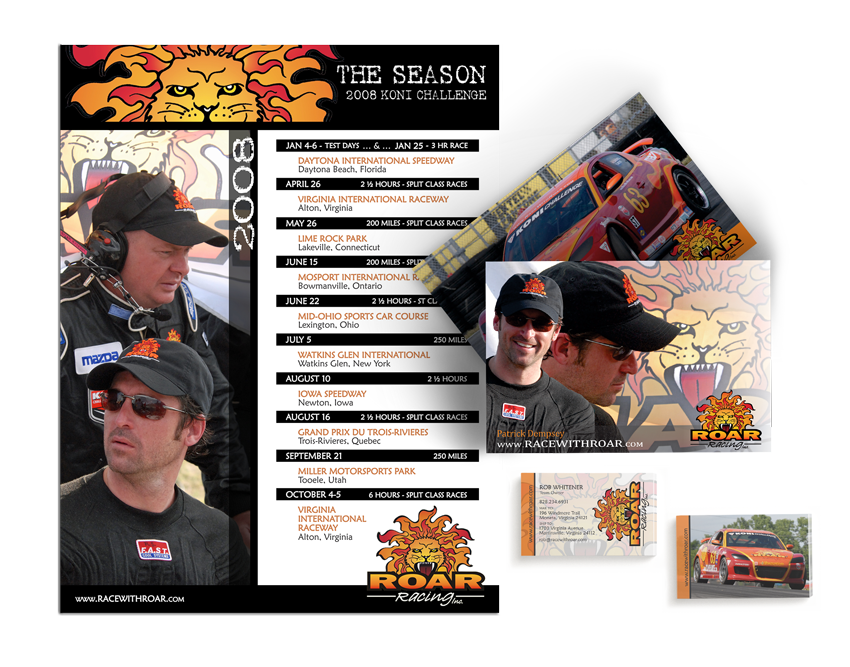 Graphic Design of Collateral for Roar Racing